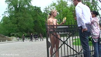 Hot public nudity with sweet blonde
