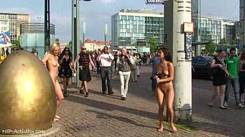 Hot Agnes and crazy Linda naked on public streets