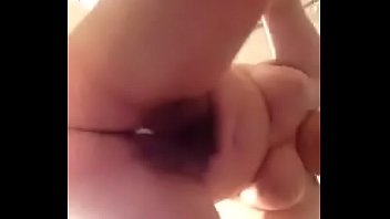 Inserting a tampon in my hairy 18yo pussy