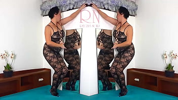 Black body stockings. Two  teen girls posing in black mesh body lingerie Sexy lingerie. MIX 1